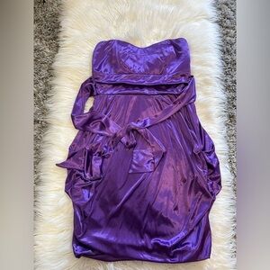 Purple Strapless Mini Dress